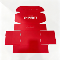 Emballage en papier ondulé rouge tendance pour produits de soin de la peau, boîtes d'expédition personnalisées imprimées