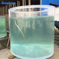 Aquarium rond en acrylique personnalisé, grand cylindre transparent, grand diamètre, tuyau en plastique transparent, tube en acrylique coulé