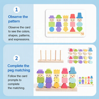 Jouet éducatif Montessori en bois : planche à emboîter, tri de formes, empilage, correspondance des couleurs, apprentissage géométrique pour enfants et tout-petits