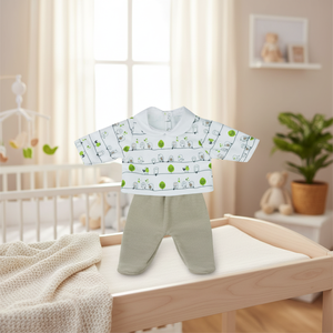 NINES DONIL camicia bianca con uccelli e alberi pantaloni marroni abbigliamento per bambini Set - Product Image 3