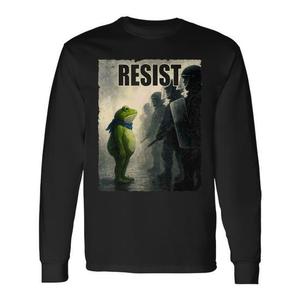 Portland Frog Protest Maglietta a maniche lunghe Resist Graphic Design Abbigliamento unisex - Product Image 1