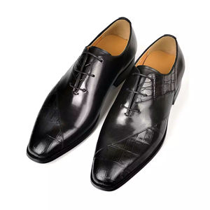 New Trend Men'S Leather Party Shiny Leather <b>Shoes</b> British Sporty Style Leather Casual Lace-Up Men'S <b>Shoes</b> For Autumn And Winter - Product Image 5