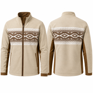 Veste Western pour homme, motif imprimé, col montant, fermeture éclair, vêtement décontracté de style ranch, logo personnalisé, résistante au vent - Product Image 2