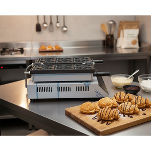 เครื่องทำเค้กรูปปลาแบบมืออาชีพใหม่ CookTech เครื่องทำฮอตเต็อกอัตโนมัติ สแตนเลส SUS304 ควบคุมแบบดิจิตอลอัจฉริยะ รวดเร็ว - Product Image 3