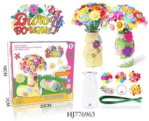 Kit Artigianale per Bambini di Alta Qualità con Bottoni e Fiori in Feltro con Vaso in Plastica - Vendita all'Ingrosso - Product Image 3