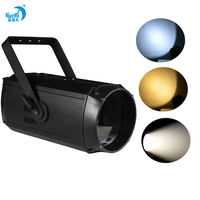 Projecteur de scène 250W 2-en-1 LED COB Blanc Blanc Chaud, Projecteur de surface à zoom pour public avec contrôle DMX512, Angle de focalisation 15-50°