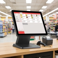 Système de point de vente tactile personnalisé de 15 pouces, terminal de caisse plat pour magasin de détail