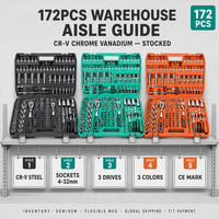 Kit combiné de 172 pièces, ensemble d'outils sans fil, autres outils à main, boîte à outils, ensembles d'outils
