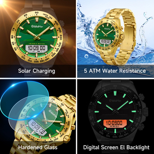 Montre de luxe à affichage numérique islamique arabe avec fonction d'appel à la prière, charge solaire, phase lunaire, Qibla, montre islamique pour hommes et enfants, <span class=keywords><strong>Al</strong></span> <span class=keywords><strong>Fajr</strong></span> - Product Image 2