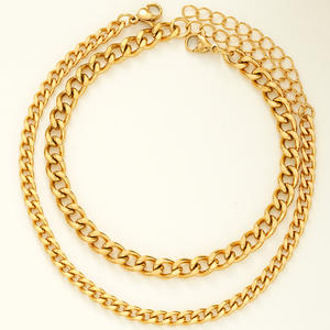 Nuovo bracciale a catena in acciaio inox 2 pz Set Cuba Set bracciale multistrato regolabile da <span class=keywords><strong>uomo</strong></span> e da donna - Product Image 2