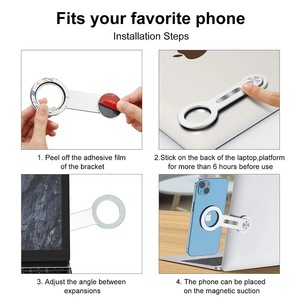 Usine CNC alliage d'aluminium rotation magnétique supports de support de téléphone portable avec un autocollant anneau en métal gratuit - Product Image 5