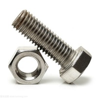 Fabriek Voorraad Rvs A2 A4 DIN931 Gedeeltelijke Half Draad Hex Bout En Moer En Ring