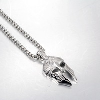 Nouveau Collier Tendance Hip-Hop Unisexe en Cuivre avec Pendentif Guerrier Spartan Chaîne Bambou Personnalisé pour Homme et Femme