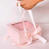 Boîte cadeau rigide haut de gamme transparente avec fenêtre, en matériaux recyclés, couvercle personnalisable, pour anniversaire