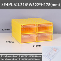 Organisateur de Bureau Écologique Transparent avec Tiroirs Superposables – Tiroir de Rangement en Plastique Clair