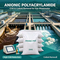 La poliacrilamida aniónica se utiliza para el tratamiento de aguas residuales de tinturería, eliminando la demanda química de oxígeno (DQO) y sustancias coloidales.