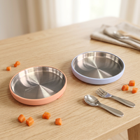 Ensemble de vaisselle pour bébé, fabriqué en acier inoxydable, compatible lave-vaisselle, assiette pour bébé, assiette à ventouse pour bébé, acier inoxydable sans BPA