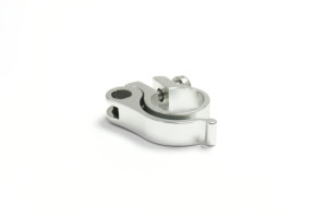 Morsetto per sellino bici H-40 in alluminio con leva QR, anodizzato argento, con manopola di regolazione fine e boccola in gomma per 31,8 mm - Product Image 4