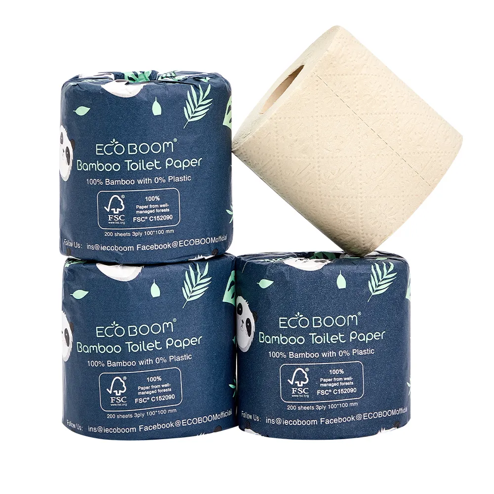 ECO BOOM écologique usine papier dégradable vente en gros rouleau de papier toilette écologique