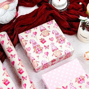 Cute Gnomes Heart <b>Balloons</b> Valentine Gift Wrap 1.0 Square Feet Reversible Recyclable Paper For Wedding Birthday Baby Shower - Product Image 5