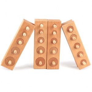 Baby Sensory Toys <b>Game</b> Grasp Easily Wooden Knob Log Mini-Cylinder Early Education Block - Product Image 2