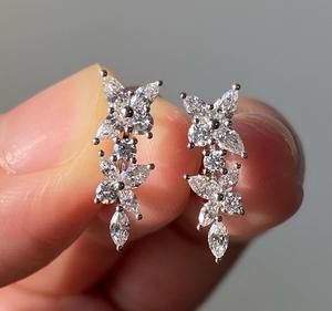Stylish Round Brilliant Moissanite Stud <b>Earrings</b> 925 Sterling Silver Elegant <b>Fine</b> Jewelry Gift for Women Daily Wear - Product Image 2