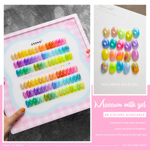 JTING Nueva Colección Macaron Esmalte en Gel Leche 48 Colores Set Caja Efecto Hielo Gelatina Esmalte de Uñas TPO/HEMA Free Proveedor OEM de Gran Demanda - Product Image 4