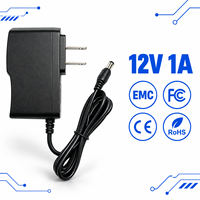 Adaptateur secteur mural AC/DC 12W, 12V 1A, compatible RoHS, avec protection fiable contre les courts-circuits, prise US/AU/UK/EU