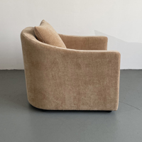 Fauteuil simple en cuir de style nordique, luxueux et confortable pour le salon