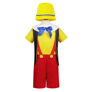 Marionnette pour enfants pour <span class=keywords><strong>Pinocchio</strong></span> Costume Halloween Cosplay Bébé Garçon Occasion 3 Pcs/Set Chapeau + Salopette + Long Nez Stage Show Party - Product Image 1