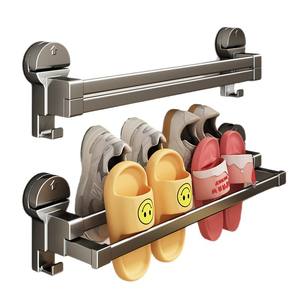 ชั้นวางรองเท้าแบบปรับได้พร้อมถ้วยดูดสุญญากาศ สำหรับห้องครัวและห้องน้ำ ติดผนัง ช่วยจัดเก็บและระบายน้ำ ดีไซน์ชั้นเดียว - Product Image 1