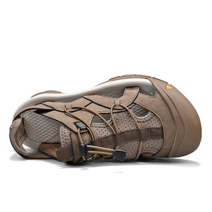 Sandalias de exterior elegantes para hombre, tallas grandes 45 46, con correa elástica, resistentes a impactos y al desgaste, de cuero vacuno. - Product Image 6