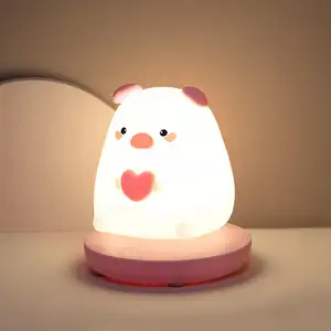 YIZHI 3D 귀여운 미니 동물 어린이 야간 조명 방 장식 실리콘 Led 토끼 호랑이 돼지 팬더 모양의 아기 방