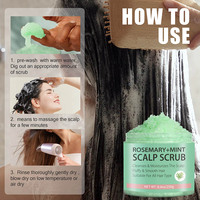 Traitement capillaire au sel marin biologique naturel, gommage du cuir chevelu à la menthe et au romarin, exfoliant nettoyant en profondeur, shampoing avec brosse de massage