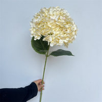 Bouquet de feuilles d'hortensia artificielles en soie faites à la main, imperméables, réalistes, grandes fleurs blanches pour la décoration de mariage