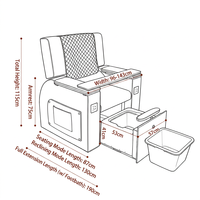 Fauteuil de pédicure professionnel sans plomberie, portable, avec bain de pieds escamotable et lumière LED, fauteuil de massage inclinable