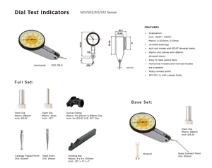 Asimeto 0.8mm 0.01 scale ruby contact point dial <b>indicator</b> complete or basic set precision testing dial <b>indicator</b> - Product Image 4
