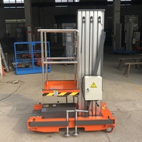 Plataforma de Trabajo Aérea Móvil de un Solo Mástil de Aluminio, Altura de Trabajo de 6m, 8m, 10m, Elevador Hidráulico Portátil para Mantenimiento en Interiores
