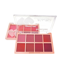 Palette de fard à joues compacte 8 teintes, poudre ultra fine et soyeuse, pour un éclat naturel des joues, idéale pour un usage quotidien et le maquillage de mariée