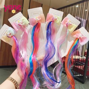 Jepit rambut Wig jepit Unicorn untuk anak perempuan bayi klip rambut kupu-kupu barel plastik logam & dekorasi rambut kain - Product Image 2