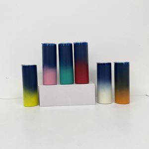 Gobelet droit et fin de 20 oz, bleu miroir, pour gravure laser, avec couvercle et paille - Product Image 4