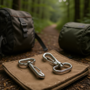 Mosquetón metálico ILAN 56x31 mm para accesorios de cinturón, 2 piezas - Product Image 2