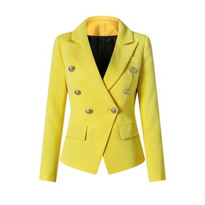 Neuheiten Modische Einfarbige Damenjacke Doppelreihig Langarm Oberbekleidung 3XL Business Büro <span class=keywords><strong>Blazer</strong></span> - Product Image 6