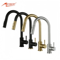 Robinet de cuisine commercial en acier inoxydable 304, mitigeur de cuisine extractible avec valve à disque en céramique, eau chaude/froide, pour usage domestique
