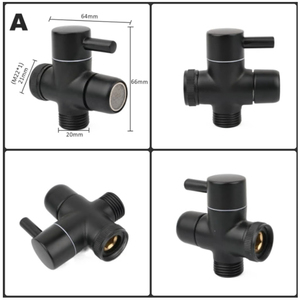 Adattatore braccio doccia in ottone G1/2 "nero valvola deviatore doccia per bagno cucina accessori adattatore <span class=keywords><strong>rubinetto</strong></span> - Product Image 2