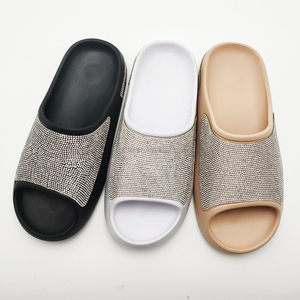 Fashionable Trend OEM Custom Anti <strong>slip</strong> Sole <strong>Slip</strong> on Womens &amp; Lady EVA Slide Shoes with Diamond Decoration - Product Image 4