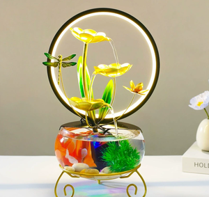 Creativo interior Zen decoración del hogar Metal hoja de loto relajación cascada fuentes jardín adornos para circulación fuente <span class=keywords><strong>agua</strong></span> - Product Image 2