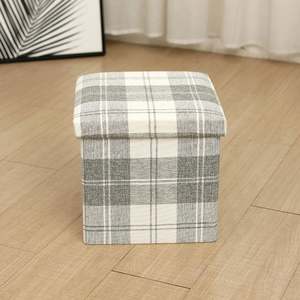 Repose-pieds ottoman confortable avec rangement, boîte à jouets pliable polyvalente et robuste avec couvercle - Product Image 3