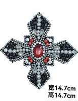 En gros 15cm Croix Perlée Perle Applique Strass Patches Coloré À Coudre pour Vêtement