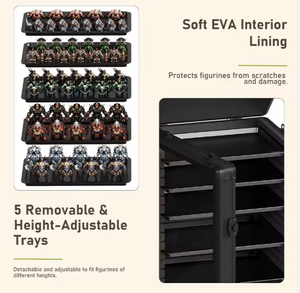 Boîte de rangement miniature pour objets de collection/miniatures/figurines d'<span class=keywords><strong>action</strong></span>, vitrine en <span class=keywords><strong>aluminium</strong></span> avec 5 plateaux métalliques pour Warhammer 40K - Product Image 3